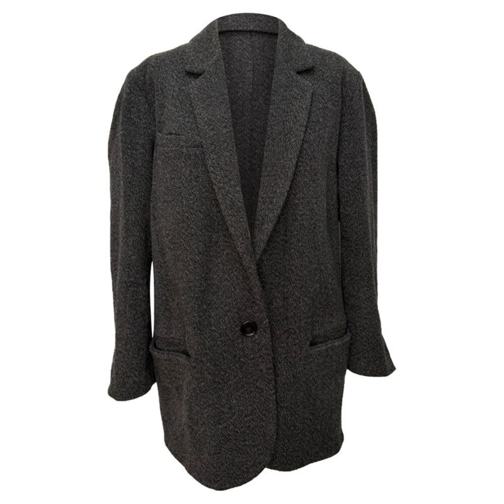 Isabel Marant Tweed Peacoat Blazer in Grey Wool